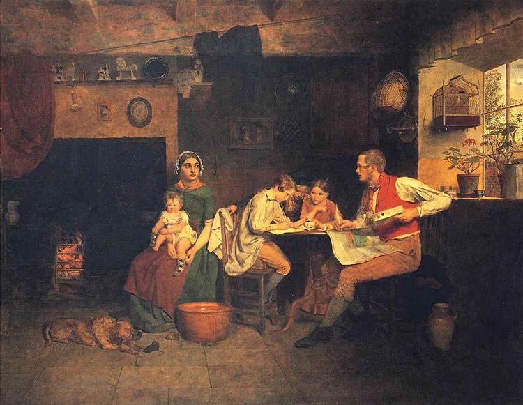 James Collinson Answering the Emigrant's Letter oil painting image